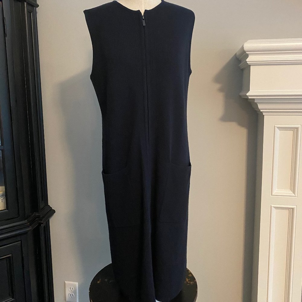 Navy Worth Sweater sleeveless Dress with Zipper M